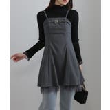 裾チュールレース ベルト付 ミニチュニックワンピース | Pumpkin  Port | 詳細画像3 