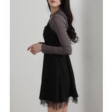 裾チュールレース ベルト付 ミニチュニックワンピース | Pumpkin  Port | 詳細画像39 