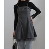 裾チュールレース ベルト付 ミニチュニックワンピース | Pumpkin  Port | 詳細画像4 