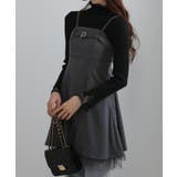 裾チュールレース ベルト付 ミニチュニックワンピース | Pumpkin  Port | 詳細画像5 