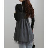 裾チュールレース ベルト付 ミニチュニックワンピース | Pumpkin  Port | 詳細画像8 