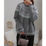 カラフルカラー ノルディック柄 ニット | Pumpkin  Port | 詳細画像5 