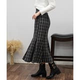 大人めツィードチェック マーメイドロングスカート | Pumpkin Port | 詳細画像13