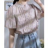 パールボタン ピンタック フレア袖 クロップド ブラウス | Pumpkin Port | 詳細画像10