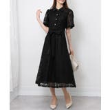 レース地 リボンベルト付 半袖 ワンピース | Pumpkin  Port | 詳細画像3 