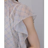 シフォン バイアスチェック フリル袖 ブラウス | Pumpkin Port | 詳細画像30