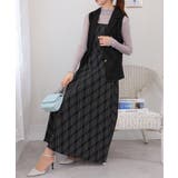 2点セット ロングベスト+バイアス柄チェック キャミワンピース | Pumpkin Port | 詳細画像18