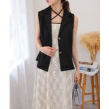 2点セット ロングベスト+バイアス柄チェック キャミワンピース | Pumpkin Port | 詳細画像3