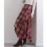 イレギュラーシルエット ネル チェック柄ロングスカート | Pumpkin  Port | 詳細画像21 