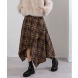 イレギュラーシルエット ネル チェック柄ロングスカート | Pumpkin  Port | 詳細画像27 