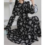 フリルデザイン リボン付き ティアード切替ロングワンピース | Pumpkin  Port | 詳細画像13 