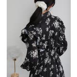 フリルデザイン リボン付き ティアード切替ロングワンピース | Pumpkin  Port | 詳細画像15 