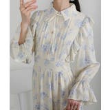 フリルデザイン リボン付き ティアード切替ロングワンピース | Pumpkin  Port | 詳細画像2 