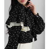 ドット柄 リボンタイ 2枚フリル 長袖ブラウス | Pumpkin  Port | 詳細画像21 
