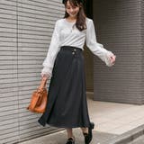 無地ツイル ラップ風ロングスカート | Pumpkin  Port | 詳細画像5 