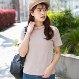 ベージュ | リブ チョーカー風 半袖Tシャツ | Pumpkin Port