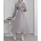 ボリュームフリル ゴールドボタン ハイウエスト ワンピース | Pumpkin  Port | 詳細画像4 