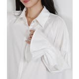 ビッグサイズ ロング丈 袖シャーリング シャツブラウス | Pumpkin  Port | 詳細画像2 