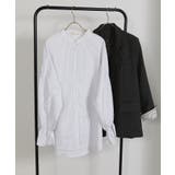 ビッグサイズ ロング丈 袖シャーリング シャツブラウス | Pumpkin  Port | 詳細画像32 