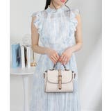 インナー付シアー水彩柄フリルデザイン消しプリーツロングワンピース | Pumpkin Port | 詳細画像2