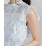 インナー付シアー水彩柄フリルデザイン消しプリーツロングワンピース | Pumpkin Port | 詳細画像26