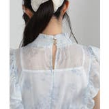 インナー付シアー水彩柄フリルデザイン消しプリーツロングワンピース | Pumpkin Port | 詳細画像29