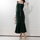 グリーン | フロントZIP マーメイドワンピース | Pumpkin  Port