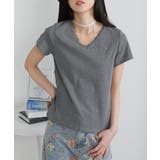 Vネック レース付き ワンコプレート ポイント 半袖Tシャツ | Pumpkin  Port | 詳細画像11 