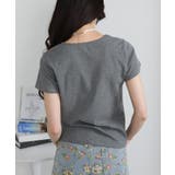 Vネック レース付き ワンコプレート ポイント 半袖Tシャツ | Pumpkin  Port | 詳細画像14 