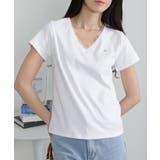 Vネック レース付き ワンコプレート ポイント 半袖Tシャツ | Pumpkin  Port | 詳細画像6 