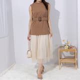 チュールプリーツスカート ドッキングワンピース | Pumpkin  Port | 詳細画像20