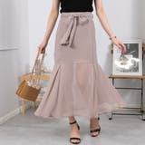 リボンベルト付き シアー マーメイドスカート | Pumpkin Port | 詳細画像2