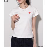 レッド | ハート刺繍半袖Tシャツ | Pumpkin  Port