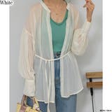 ホワイト | 2WAY ボリューム袖 シアーロングシャツ | Pumpkin Port