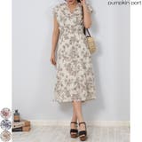 花柄 カシュクール ウエストシャーリング ワンピース | Pumpkin Port | 詳細画像1