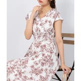 花柄 カシュクール ウエストシャーリング ワンピース | Pumpkin Port | 詳細画像3