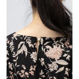 2枚フリルボリューム袖 ハイウエストリブ切替 花柄 ロングワンピース | Pumpkin Port | 詳細画像17