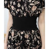 2枚フリルボリューム袖 ハイウエストリブ切替 花柄 ロングワンピース | Pumpkin Port | 詳細画像19