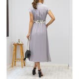 大人見え ハイウエスト 花柄リボンベルト ミディ丈 ワンピース | Pumpkin Port | 詳細画像16