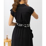 大人見え ハイウエスト 花柄リボンベルト ミディ丈 ワンピース | Pumpkin Port | 詳細画像8