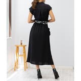 大人見え ハイウエスト 花柄リボンベルト ミディ丈 ワンピース | Pumpkin Port | 詳細画像9