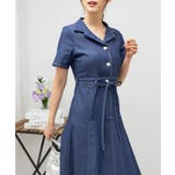 ストレッチ デニム リボンベルト 配色ステッチ ロングワンピース | Pumpkin Port | 詳細画像14