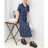 ストレッチ デニム リボンベルト 配色ステッチ ロングワンピース | Pumpkin Port | 詳細画像19