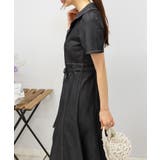 ストレッチ デニム リボンベルト 配色ステッチ ロングワンピース | Pumpkin Port | 詳細画像23