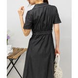 ストレッチ デニム リボンベルト 配色ステッチ ロングワンピース | Pumpkin Port | 詳細画像25