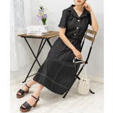 ストレッチ デニム リボンベルト 配色ステッチ ロングワンピース | Pumpkin Port | 詳細画像27