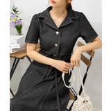 ストレッチ デニム リボンベルト 配色ステッチ ロングワンピース | Pumpkin Port | 詳細画像28