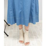 ストレッチ デニム リボンベルト 配色ステッチ ロングワンピース | Pumpkin Port | 詳細画像32