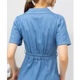 ストレッチ デニム リボンベルト 配色ステッチ ロングワンピース | Pumpkin Port | 詳細画像33