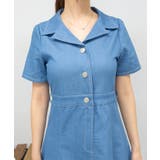 ストレッチ デニム リボンベルト 配色ステッチ ロングワンピース | Pumpkin Port | 詳細画像34